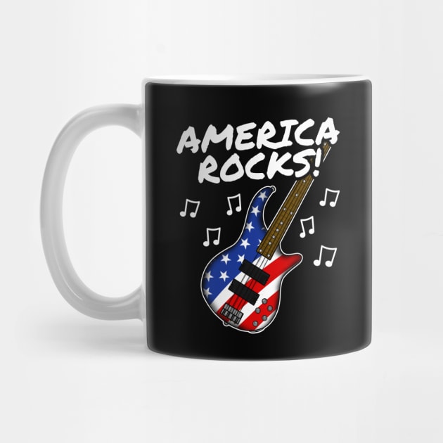 4th July Bass America Rocks USA Flag Bassist by doodlerob
